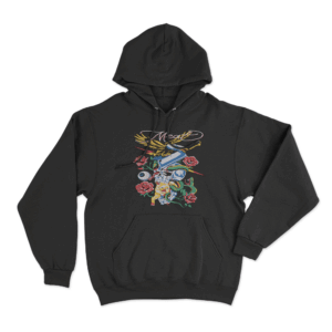 Meat Skull Roses Unisex Hoodie Black