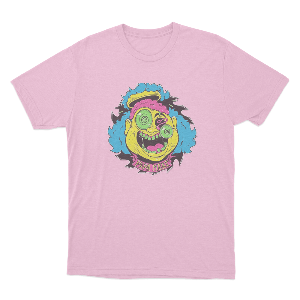 Papa Meat Crazy Face Unisex T Shirt Pink Papa Meat Crazy Face Unisex T Shirt Pink