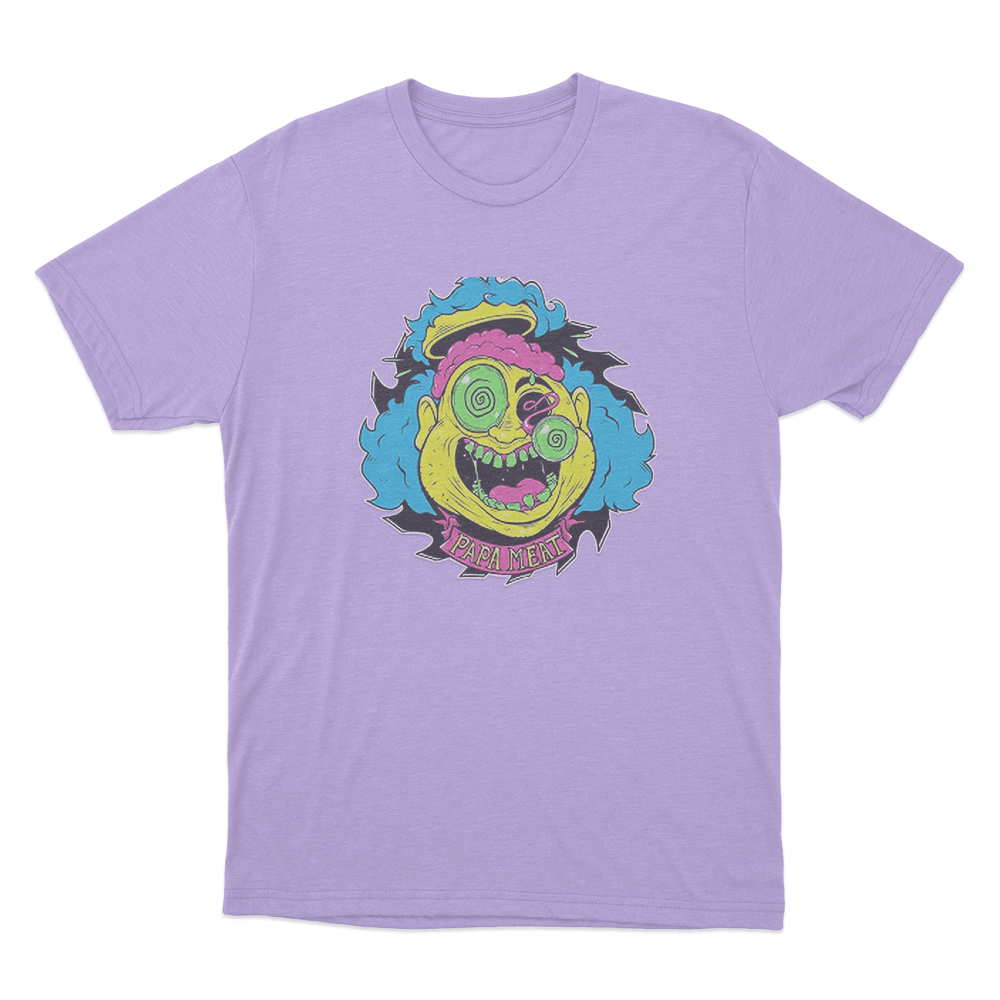 Papa Meat Crazy Face Unisex T Shirt Purple Papa Meat Crazy Face Unisex T Shirt Purple