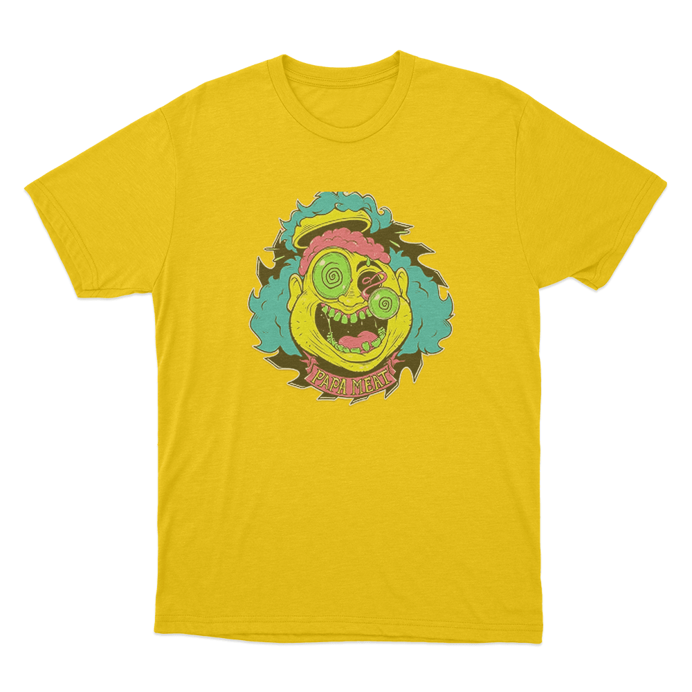 Papa Meat Crazy Face Unisex T Shirt Yellow Papa Meat Crazy Face Unisex T Shirt Yellow